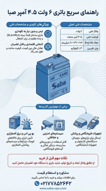 باتری 6 ولت 4.5 آمپر