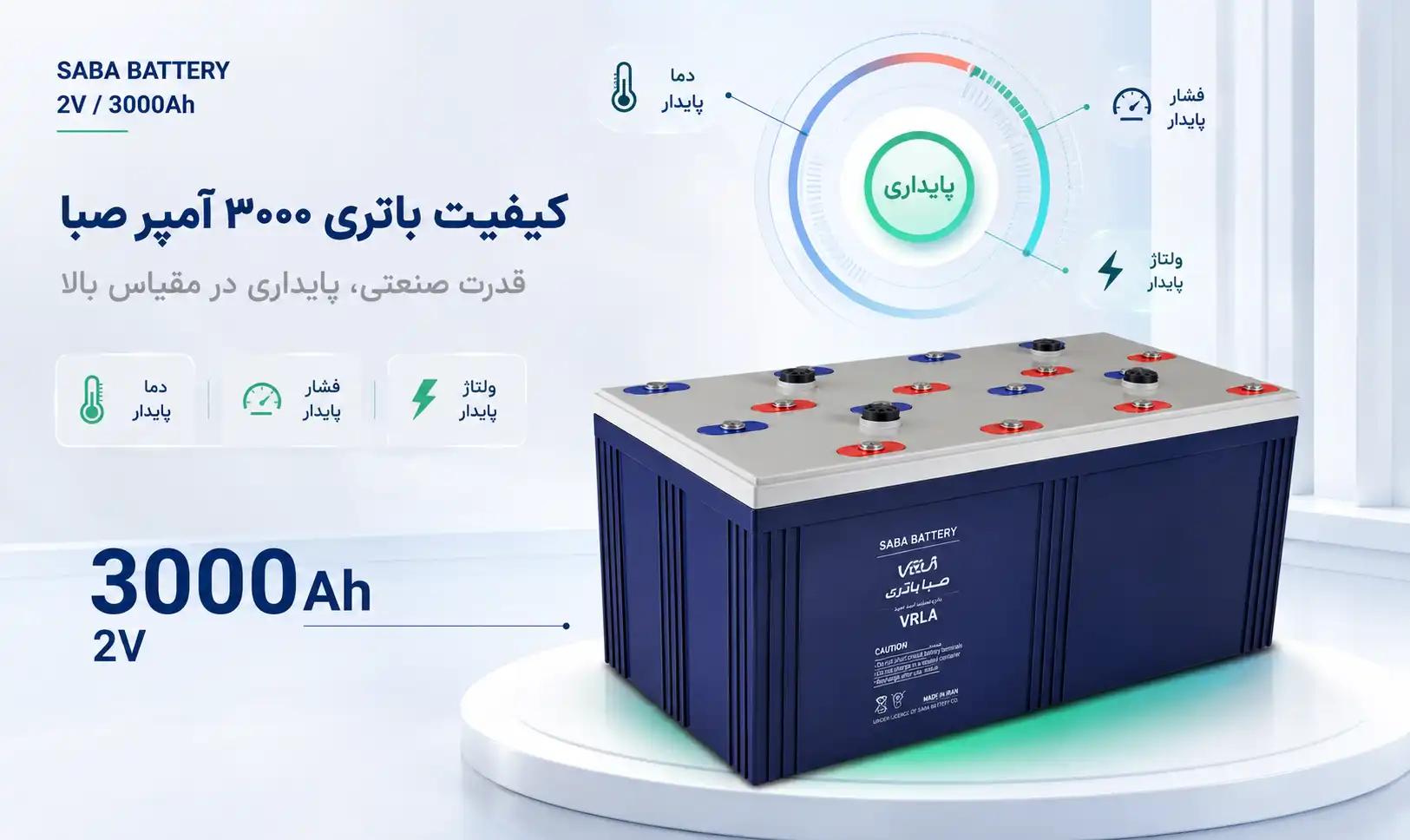 کیفیت ساخت باتری ۲ ولت سیلد اسید ۳۰۰۰ آمپر صبا باتری