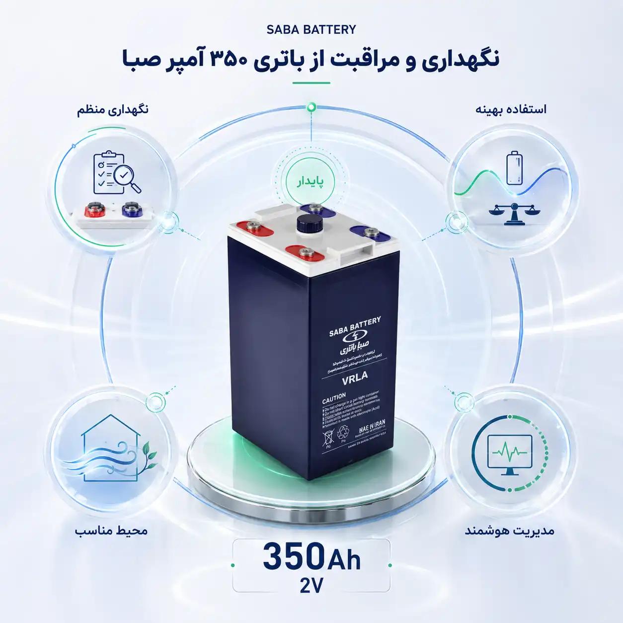 نگهداری و مراقبت از باتری ۳۵۰ آمپر صبا