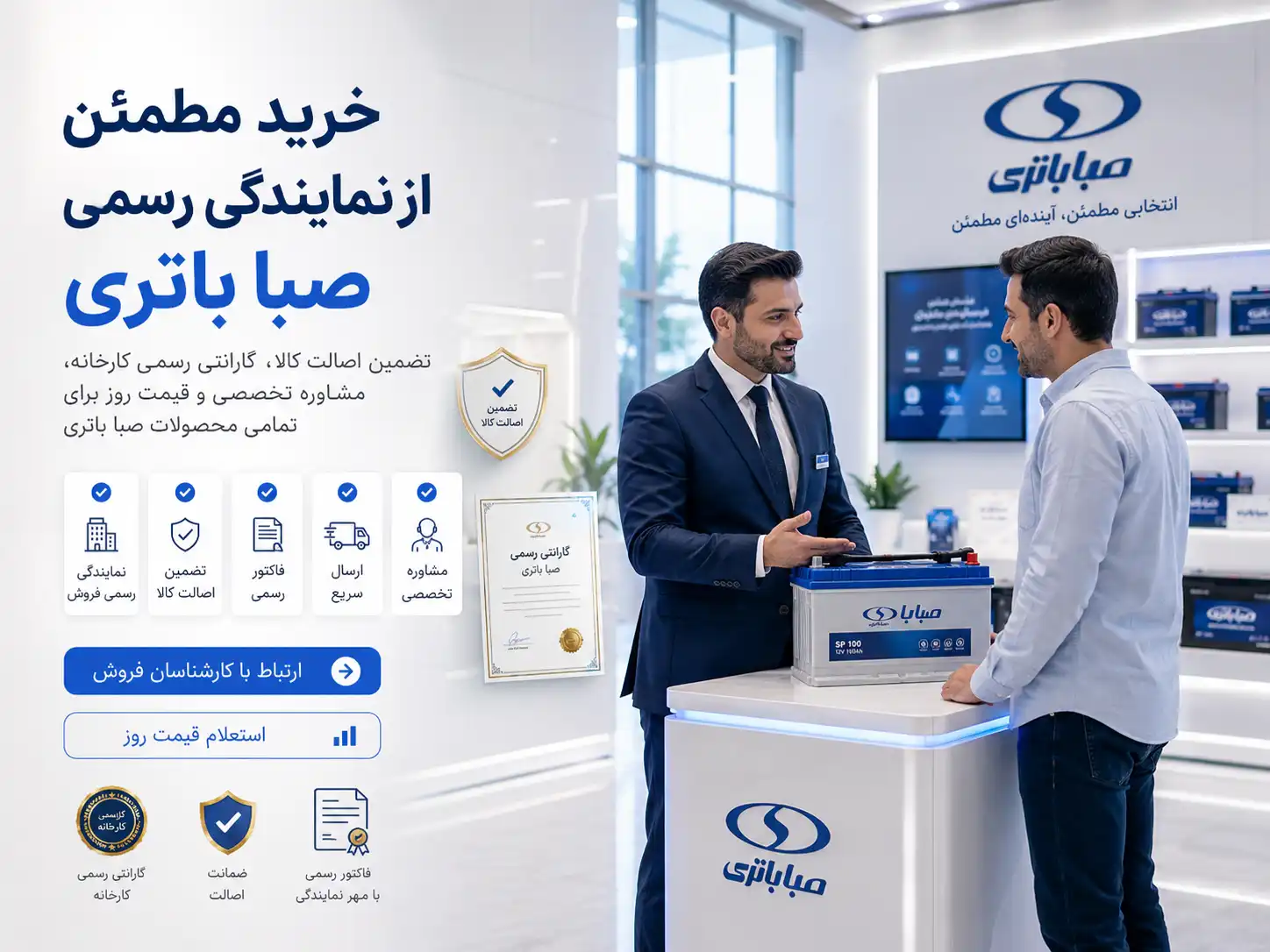 خرید از نمایندگی صبا باتری